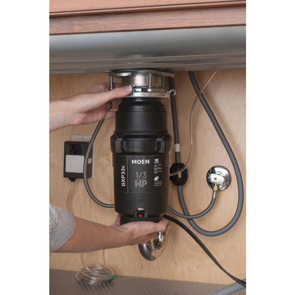 MOEN Lite Series 13 HP Continuous Feed Garbage Disposal with Power Cord and Universal Mount GXP33C