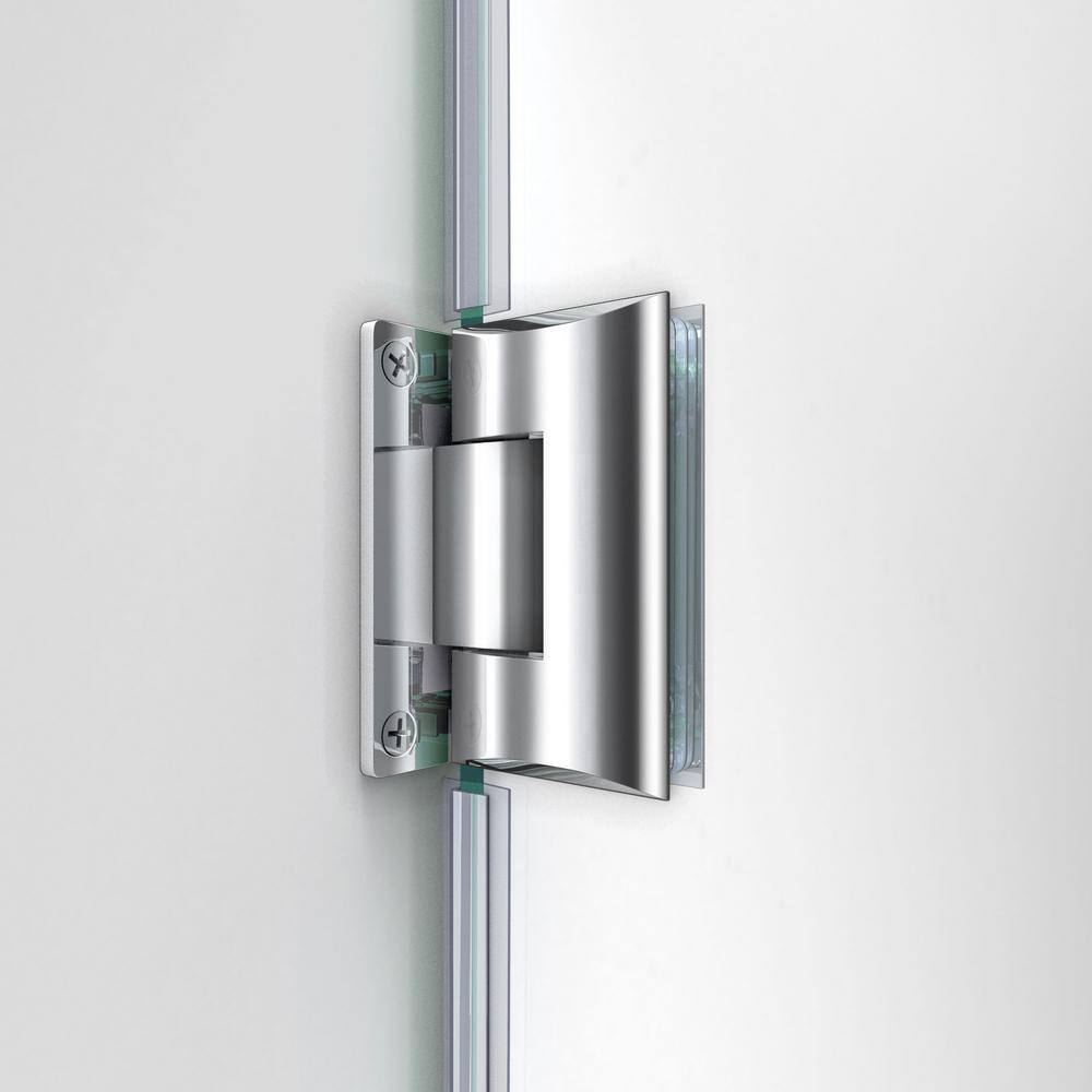 DreamLine Unidoor Plus 57.5 to 58 in. x 72 in. Frameless Hinged Shower Door in Satin Black SHDR-245757210-09