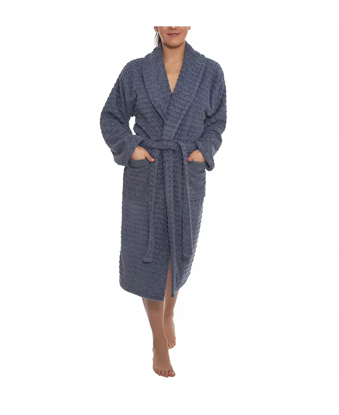 OZAN PREMIUM HOME Azure Unisex Collection Terry Cloth Bathrobe