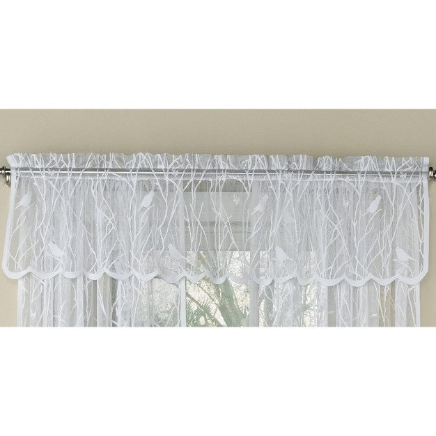 Songbird Motif Knit Lace Window Curtains By Sweet Home Collection