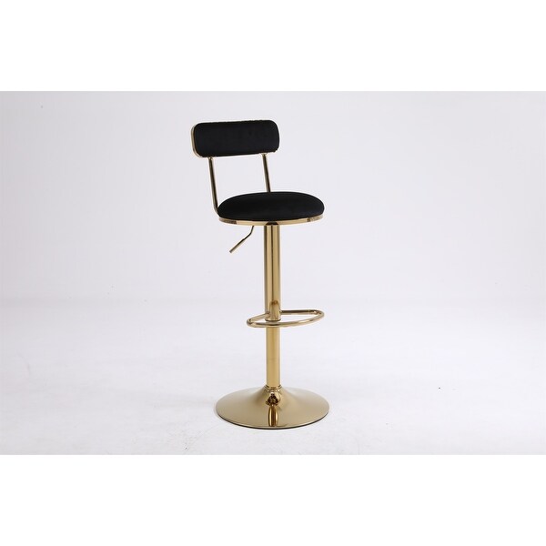 2 Pcs Bar Stools with Back and Footrest