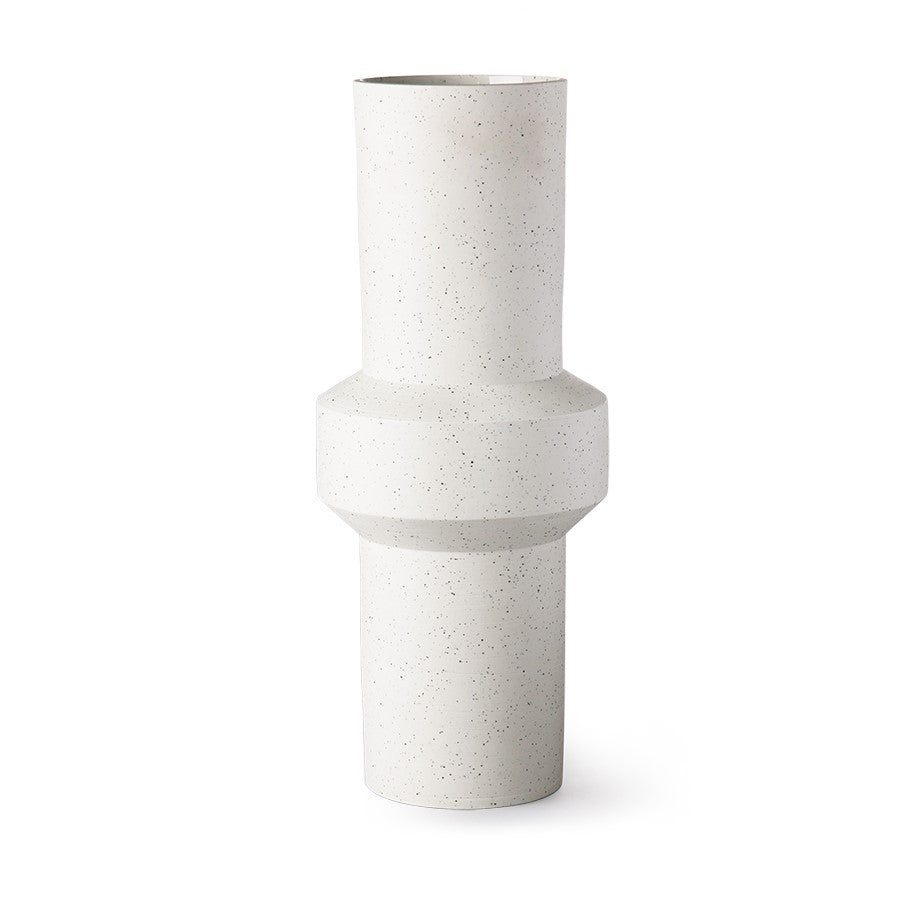 Speckled clay vase straight - L