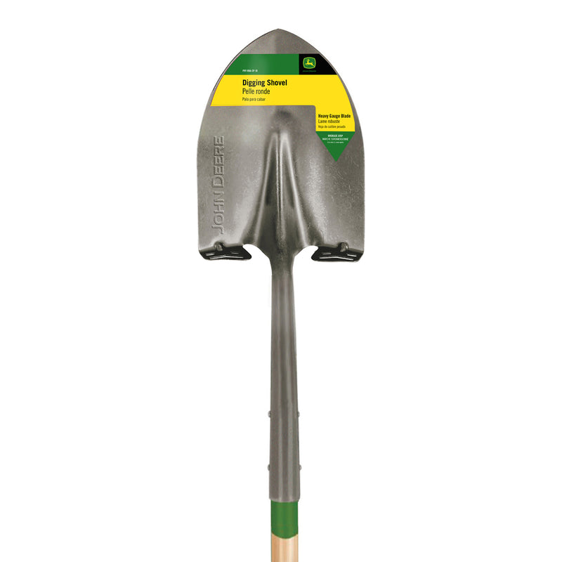 John Deere 7005573 42 in. Steel Digging Shovel with Wood Handle& Green