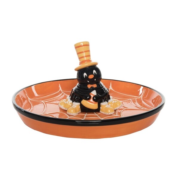 Transpac 12.25 in. Halloween Spider Chip and Dip Set of 2