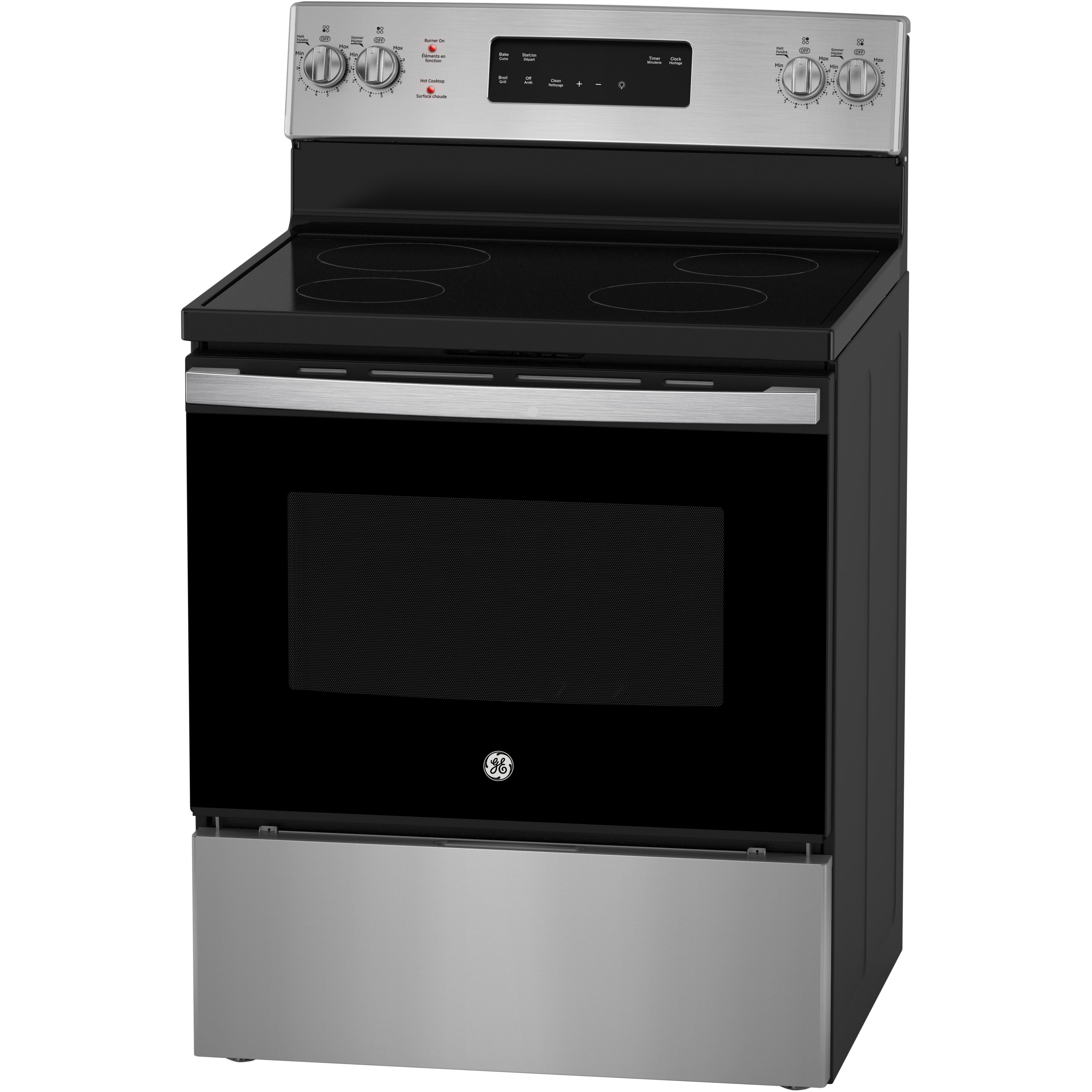 GE 30-inch Freestanding Electric Range with Self-Clean JCB630SVSS