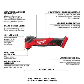 MW M18 FUEL 18-Volt Lithium-Ion Cordless Brushless Oscillating Multi-Tool with M18 5 in. Random Orbit Sander 2836-20-2648-20