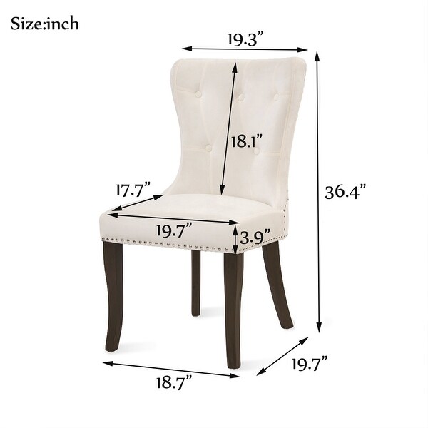 Luella White Tufted Armless Dining Chairs (Set Of 2) - 19.70