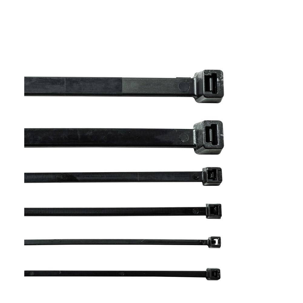 Southwire 4 in. UV Rated IndoorOutdoor Nylon Cable Ties 18 lbs. Tensile Strength 1000-Count Black BL4M0M