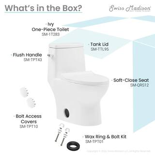 Swiss Madison Ivy One-Piece 1.28 GPF Toilet Single Flush Elongated Toilet in Glossy White Seat Included SM-1T283