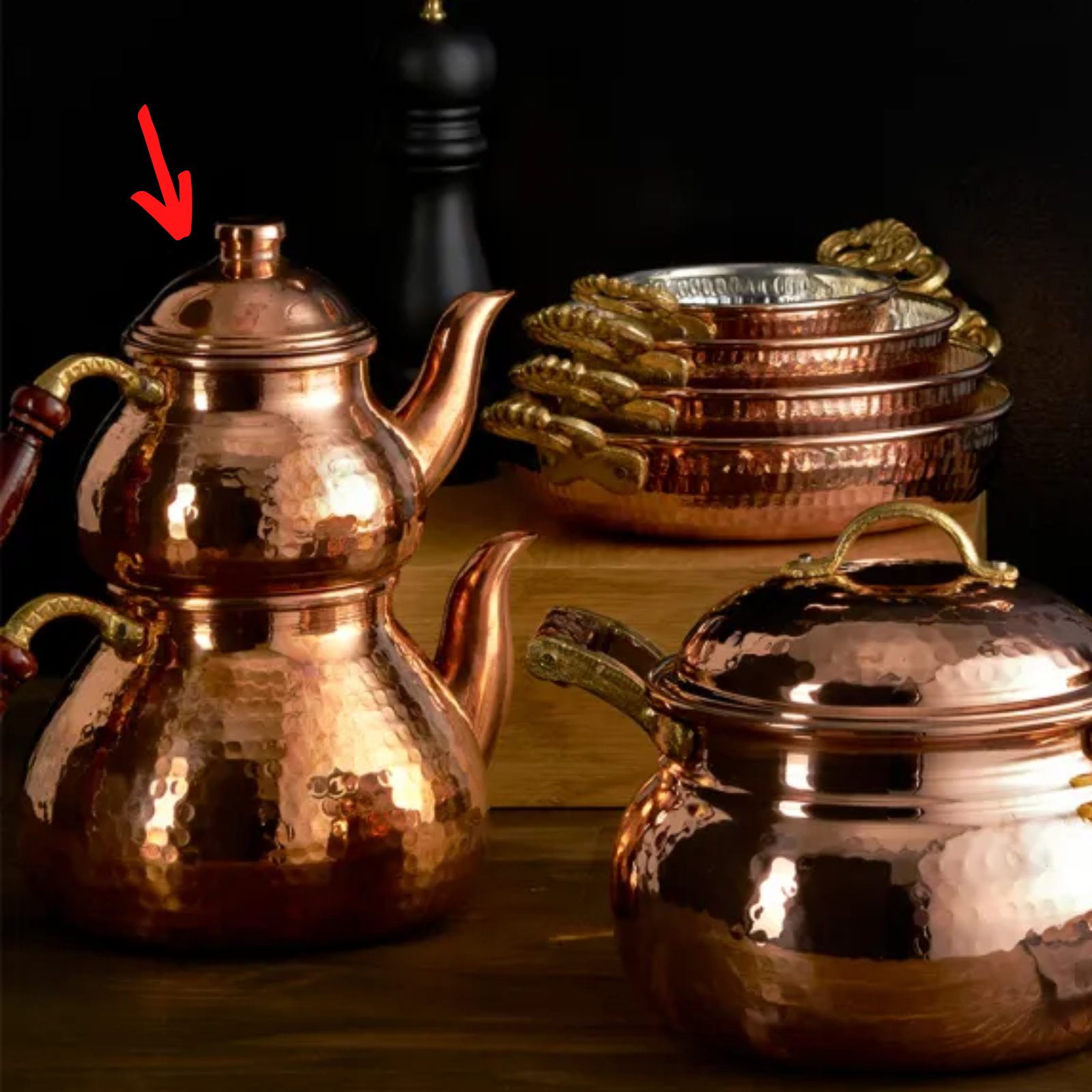 Karaca Nish Copper New Copper Teapot Set 153.03.07.9114