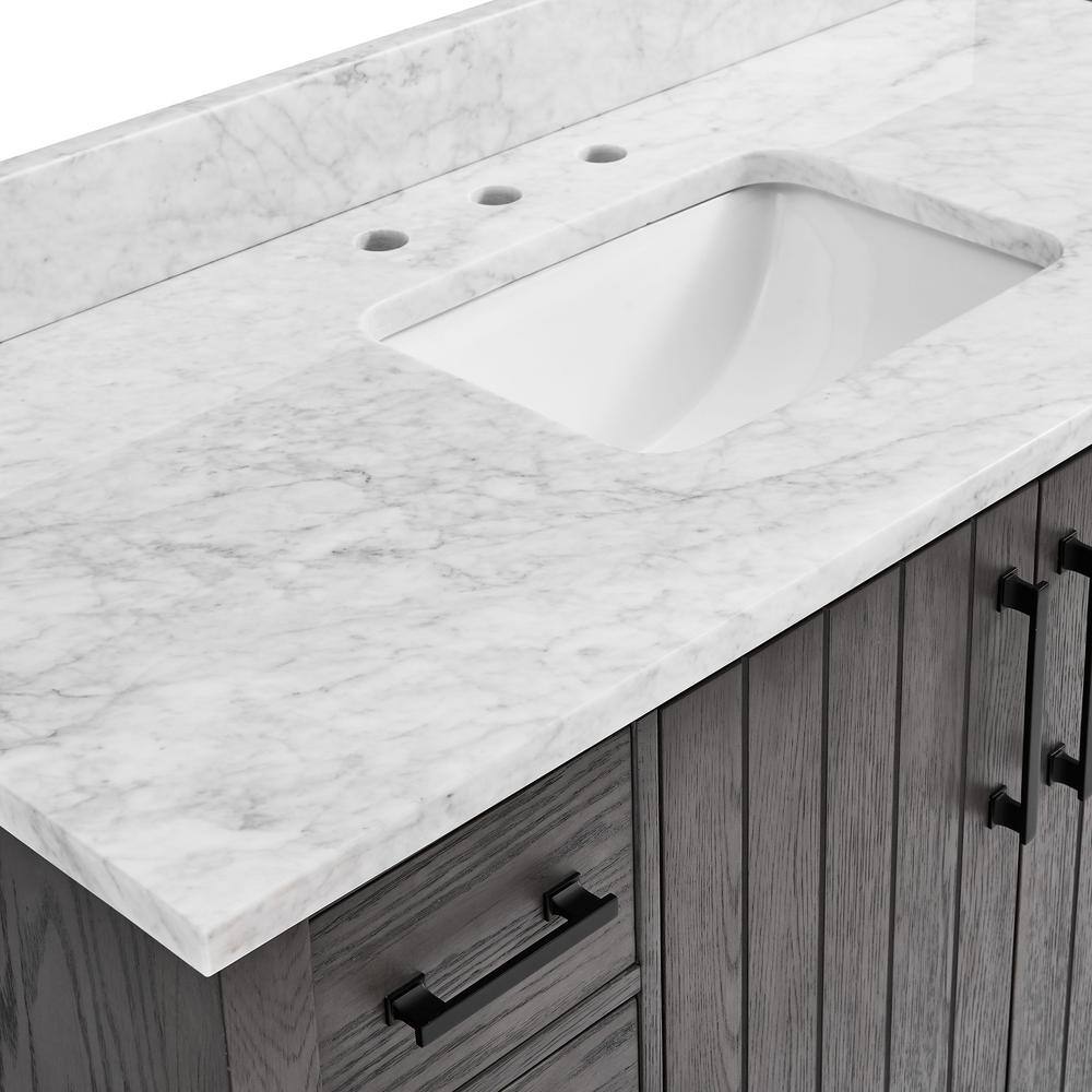 Home Decorators Collection Stanbury 48 in. W x 22 in. D Vanity in Cashmere with Carrara Marble Vanity Top with White Sink 1459VA48-247900