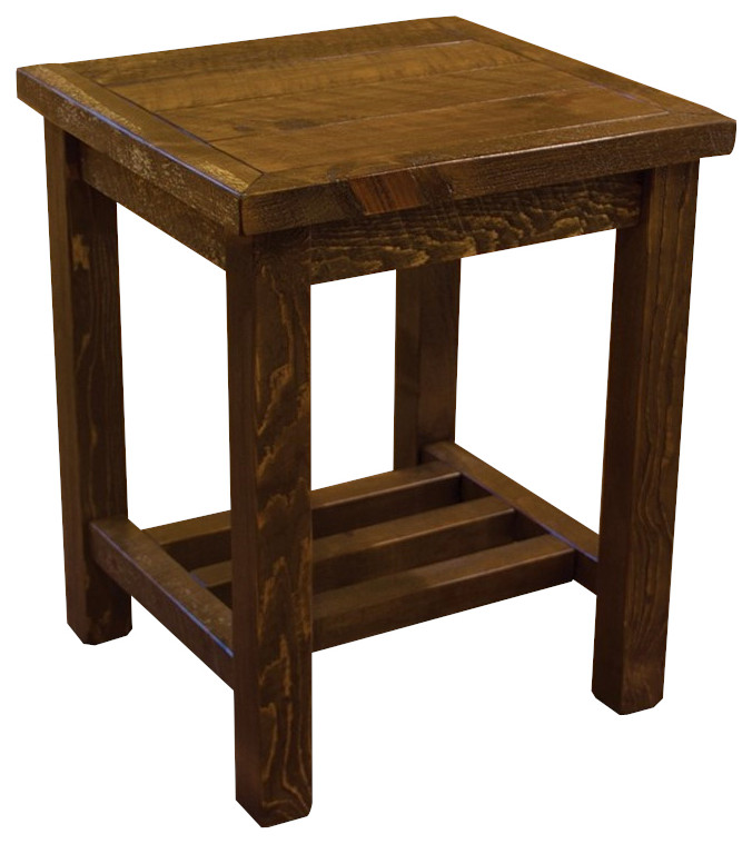 Rustic Barn Wood Style Timber Peg Open End Table   Transitional   Side Tables And End Tables   by Furniture Barn USA  Houzz