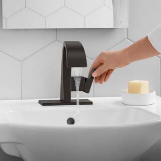 KOHLER Katun Single Hole or 4 in. Centerset Single-Handle Bathroom Faucet in Matte Black K-R78037-4D-BL