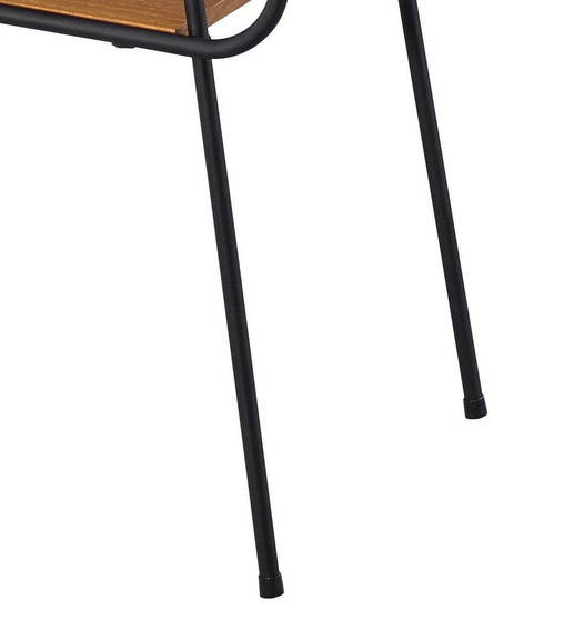 Benjara BM204497 Metal and Wooden End Table with 2...