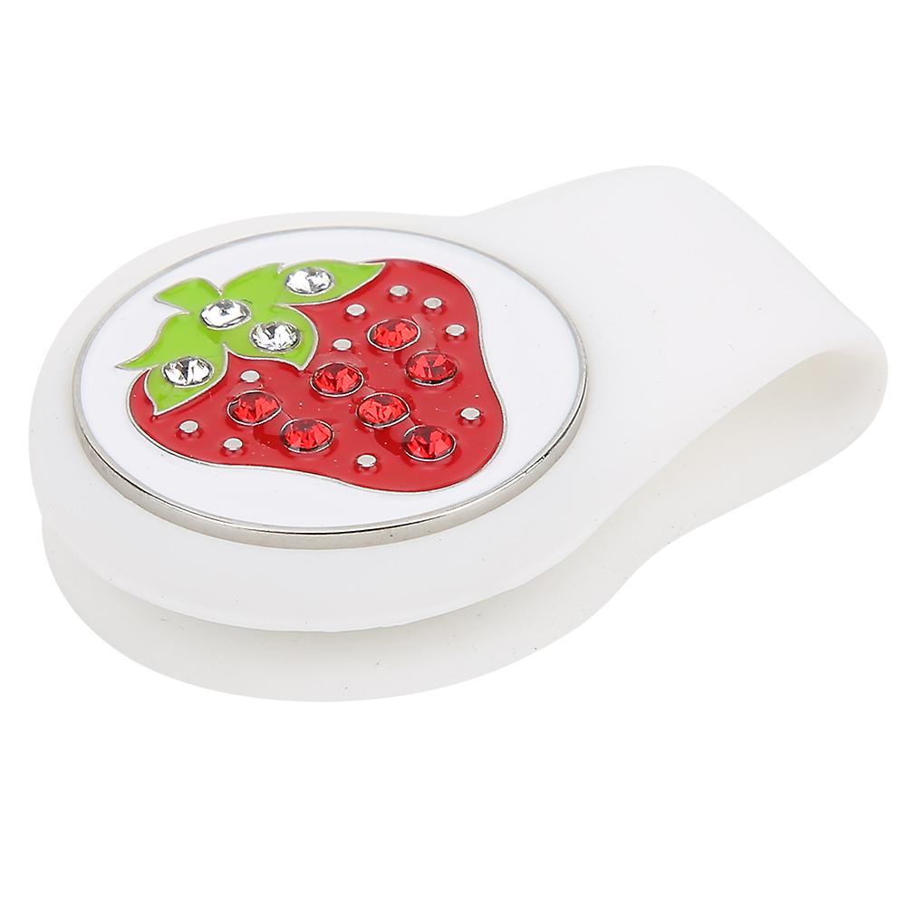 Silicone Compact Golf Ball Marker Fruit Pattern Hat Clip Cap Clamp Accessory Supplieswhite Strawberry