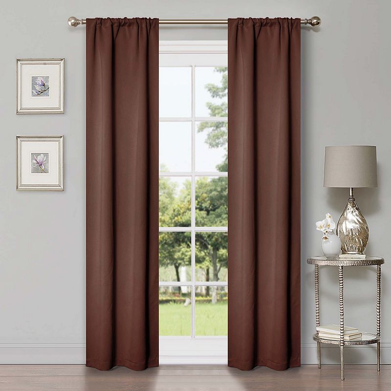 Superior Solid Insulated Thermal Blackout Rod Pocket Curtain Set