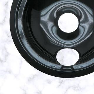 Range Kleen 6 in. 2-Small and 8 in. 2-Large Drip Bowl in Black Porcelain (4-Pack) P119204XN