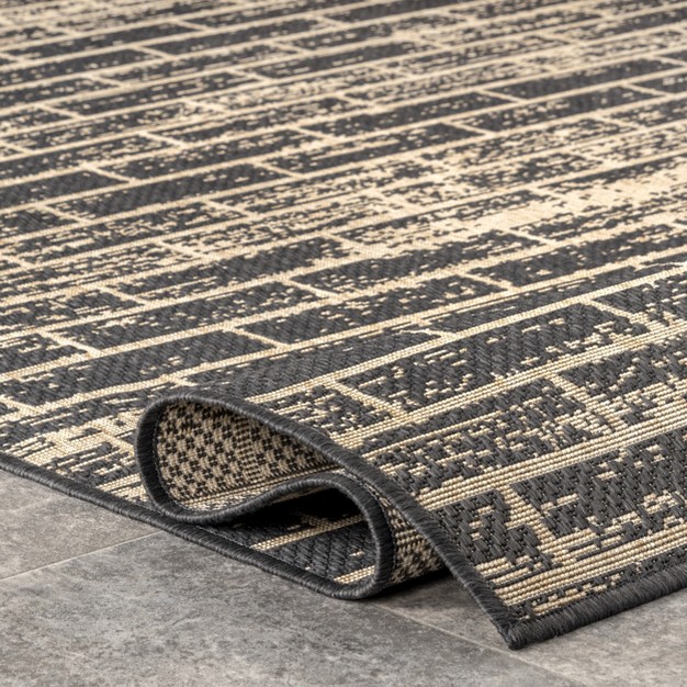 Nuloom Justina Abstract Brick Indoor And Outdoor Patio Area Rug