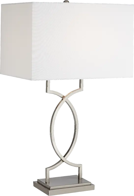 Brushed Nickel and Steel Modern Elegant Table Lamp