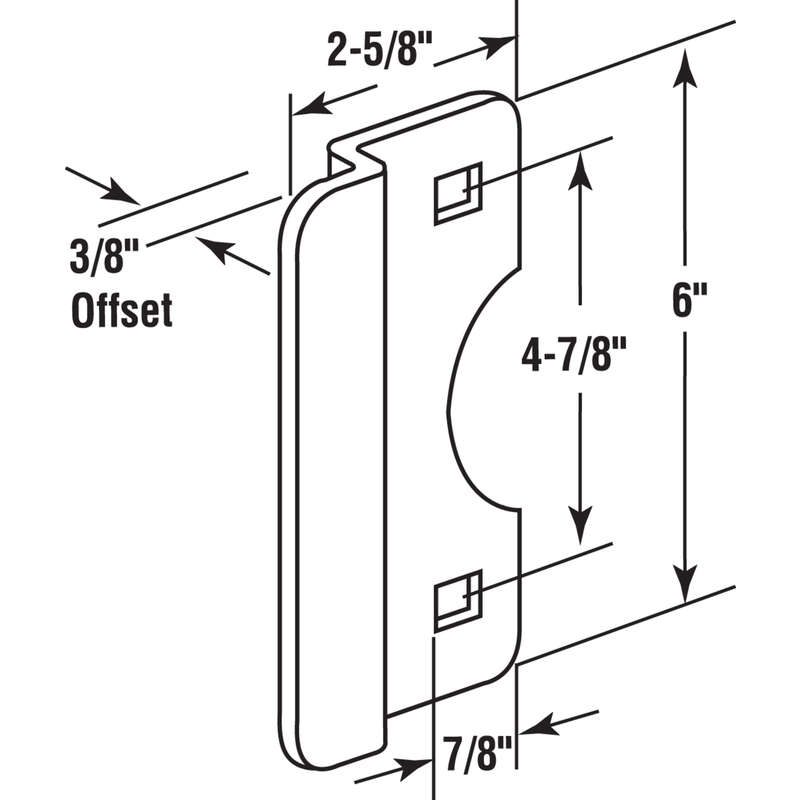 Prime-Line 6 in. H X 2.625 in. L Painted Gray Steel Latch Guard