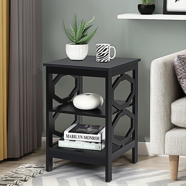 Costway 3-tier Nightstand Sofa Side End Accent Table Storage Display - - 36902713