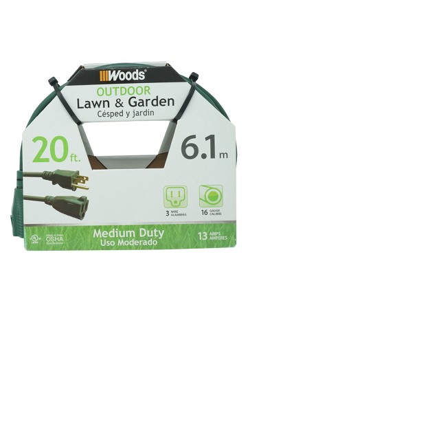 Woods 20 x27 Extension Cord Green