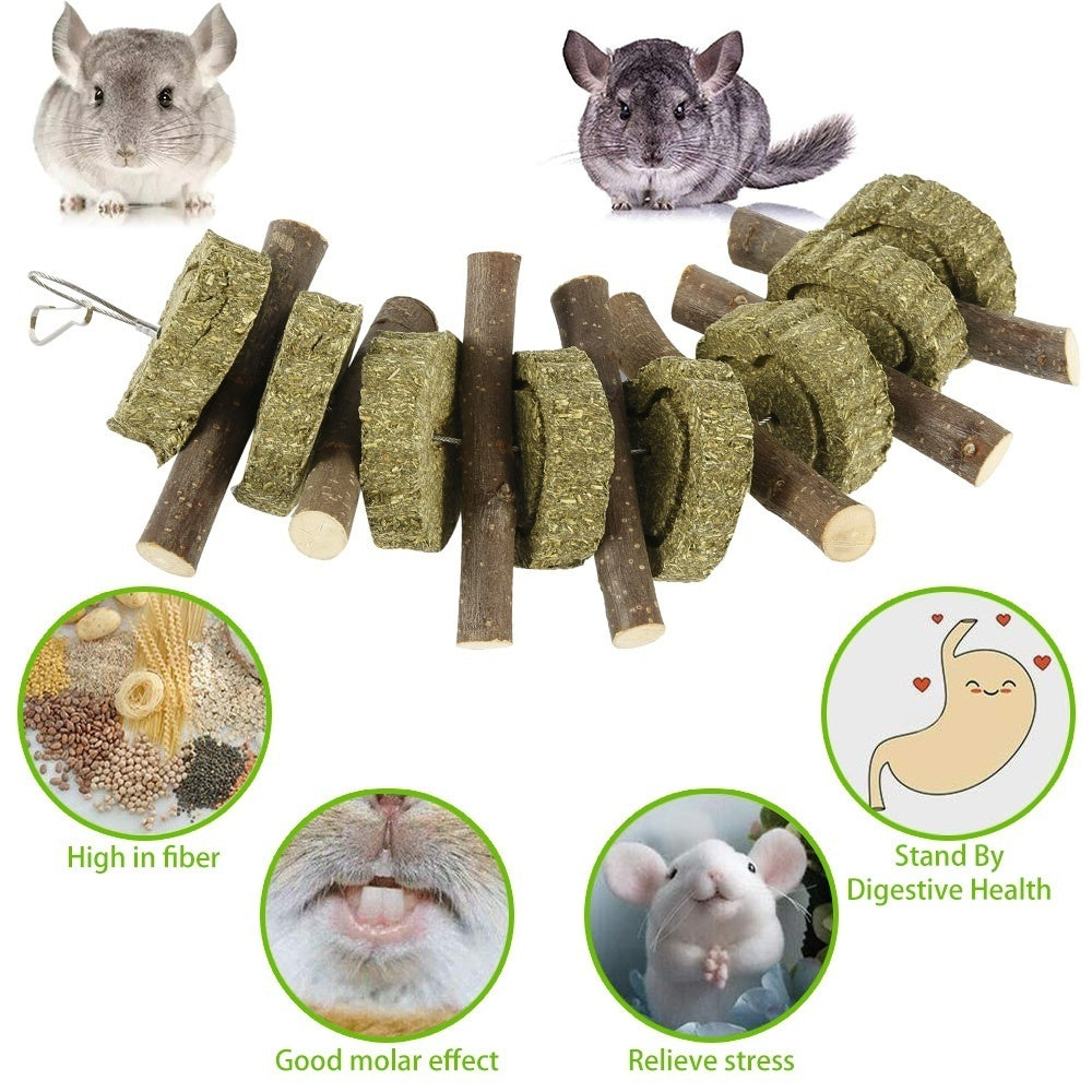 Willstar Hamster Chew Toy， 2 Sets Small Animal Molar Craft Toys Teeth Care Apple Wooden Sticks， Rodents Pet Toy Cleaning Teeth Twigs for Guinea Pigs，Chinchillas，Gerbils，Squirrel， Rabbit Parrots