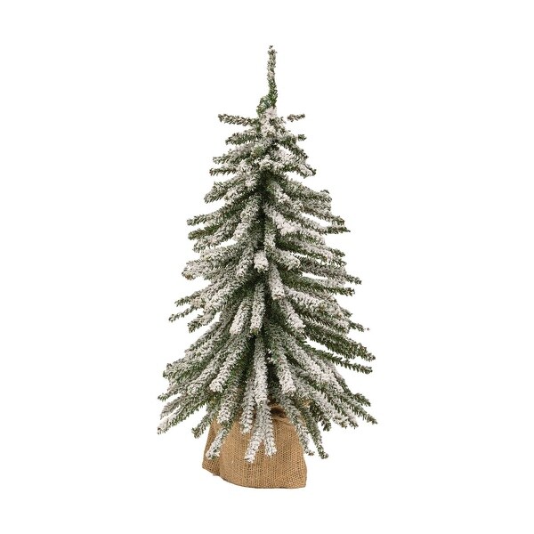 Flocked Mini Downswept Tree With Burlap Base 18