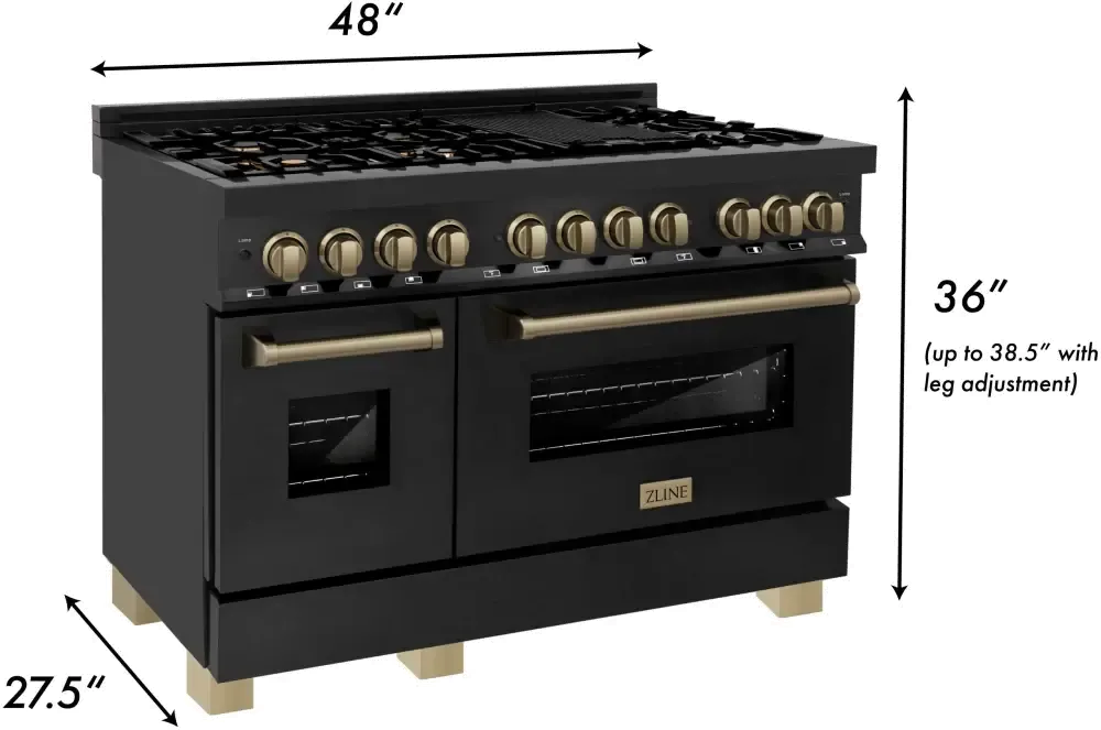 ZLINE Duel Fuel Double Oven Range RABZ-48-CB