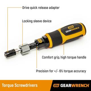 GEARWRENCH 14 in. Drive 5-25 in.lbs. Torque Screwdriver 89623