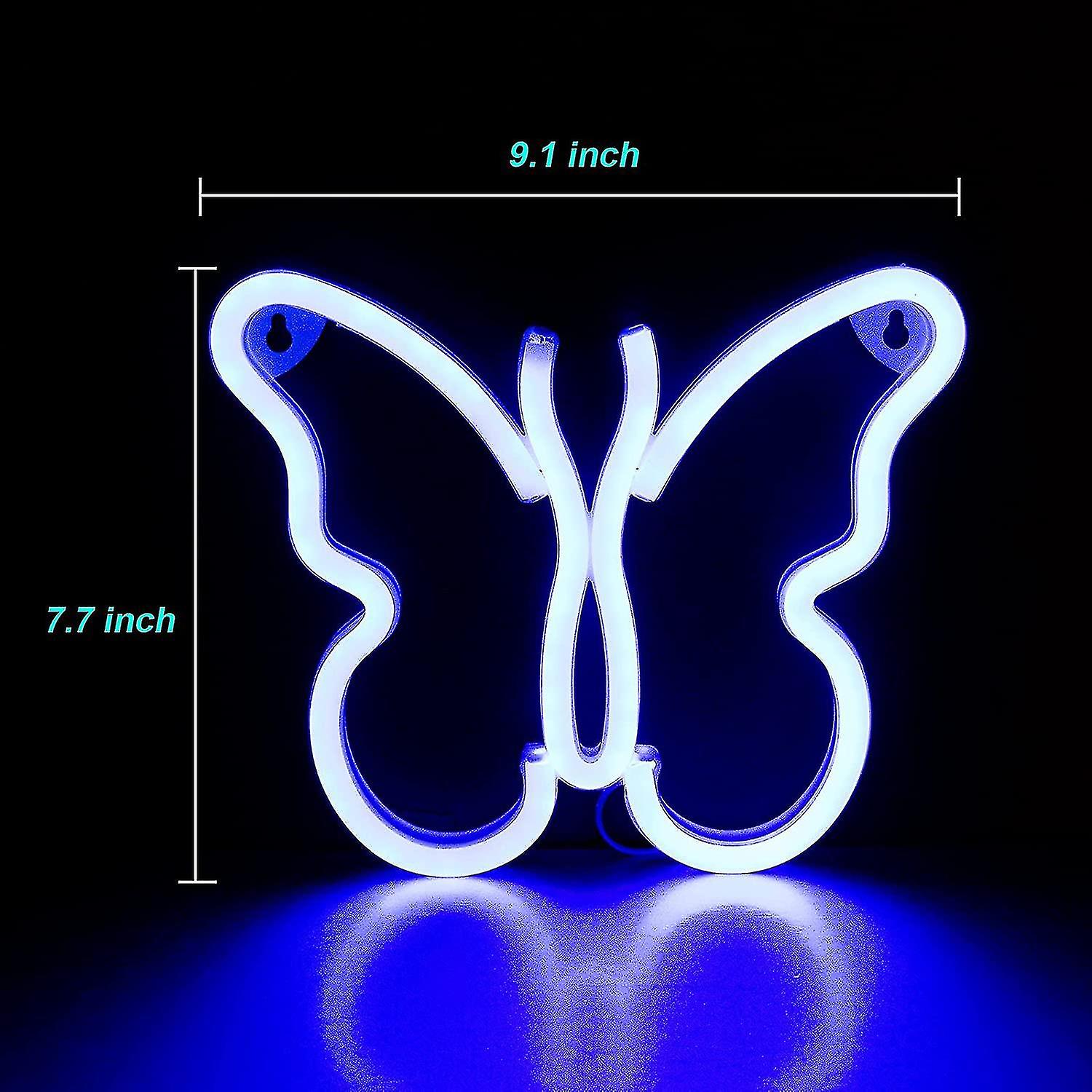 Butterfly Neon Sign， Led Neon Light Wall Light Wall Decor， Battery Or Usb Powered Light Up Neon Sign For Bedroom， Kids Room， Living Room， Bar， Party，