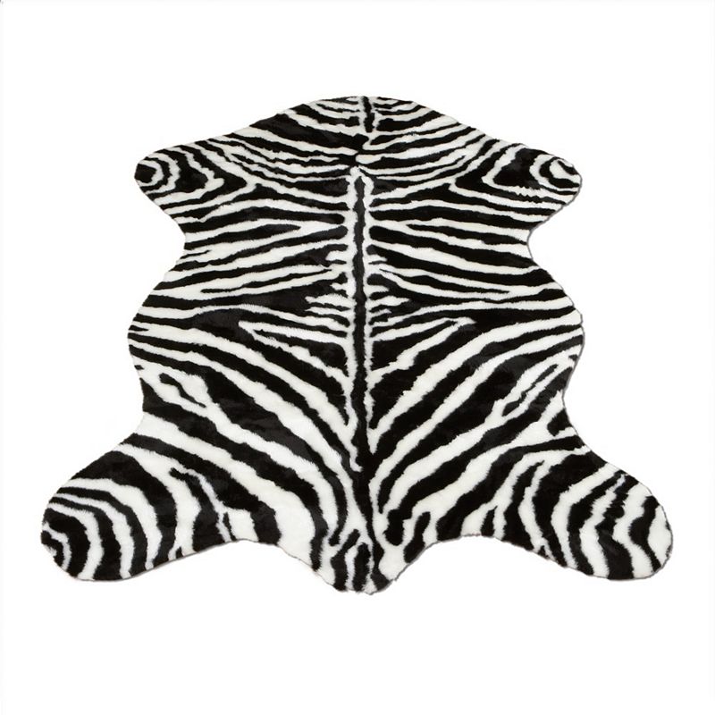 Walk on Me Faux Fur Super Soft Narrow Stripe Zebra Skin Area Rug Made in France