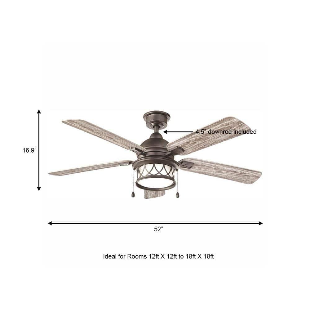 Home Decorators Collection Artshire 52 in Integrated LED IndoorOutdoor Natural Iron Ceiling Fan with Light Kit