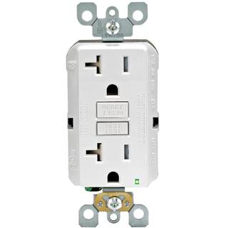 Leviton 20 Amp 125-Volt Duplex SmarTest Self-Test SmartlockPro Tamper Resistant GFCI Outlet White (4-Pack) M42-GFTR2-04W