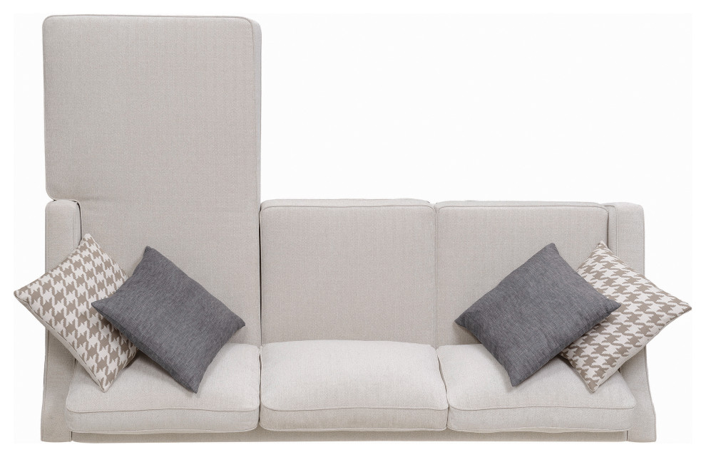 L Shaped Fabric Sectional With Reversible Chaise and Tapered Legs  Cream   Transitional   Sectional Sofas   by VirVentures  Houzz