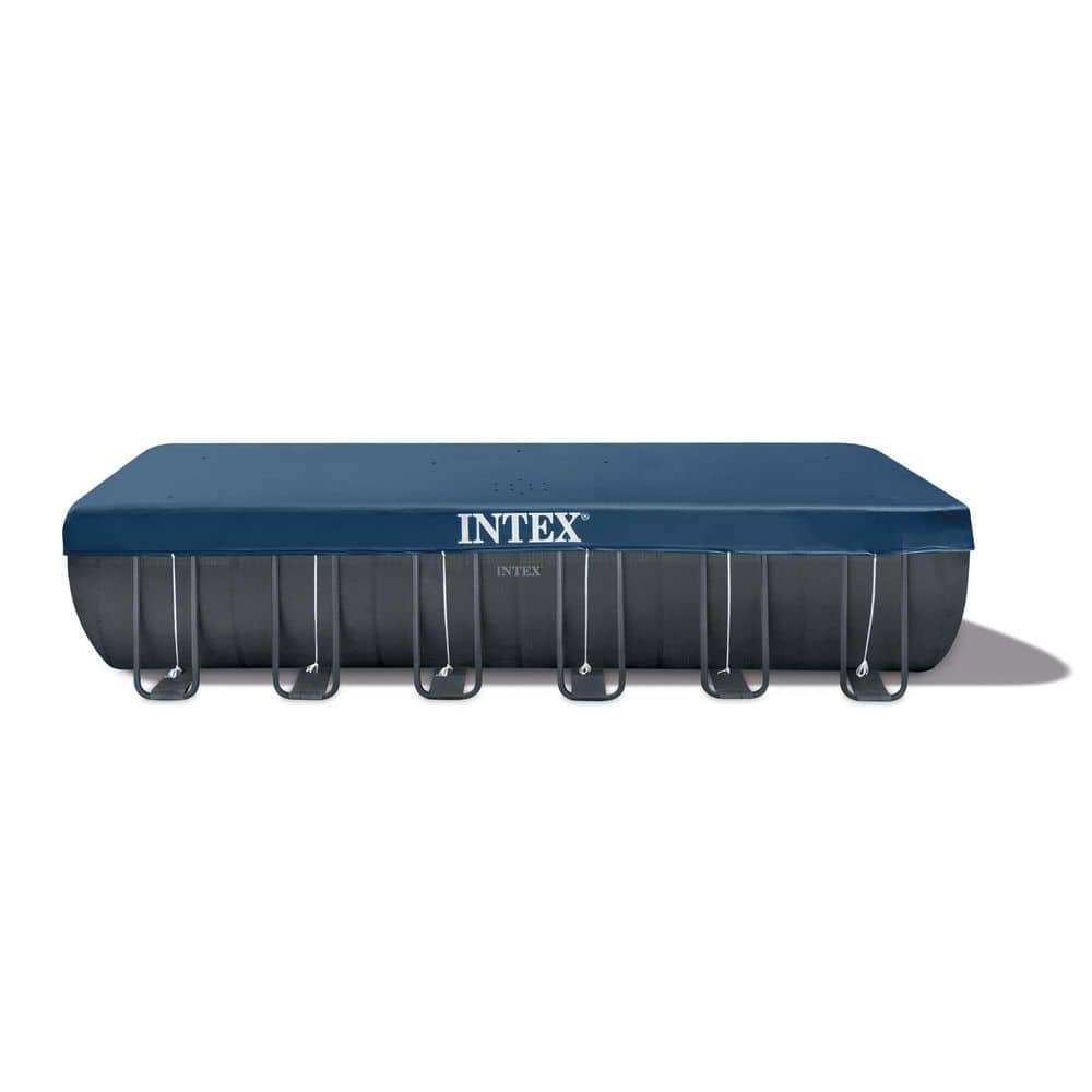 INTEX 24 ft. x 12 ft. Rectangular 52 in. D Metal Frame Hard Side Above Ground Swimming Pool 26367EH