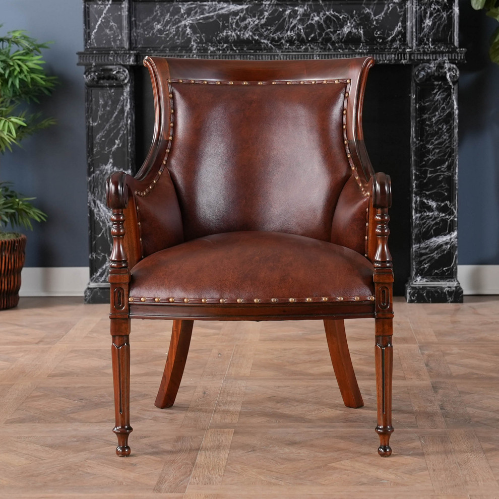 Leather Regency Chair  Fireside Chair   Traditional   Armchairs And Accent Chairs   by Niagara Furniture  Houzz