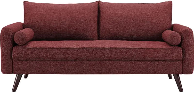 Iana Burgundy Mid Century Sofa