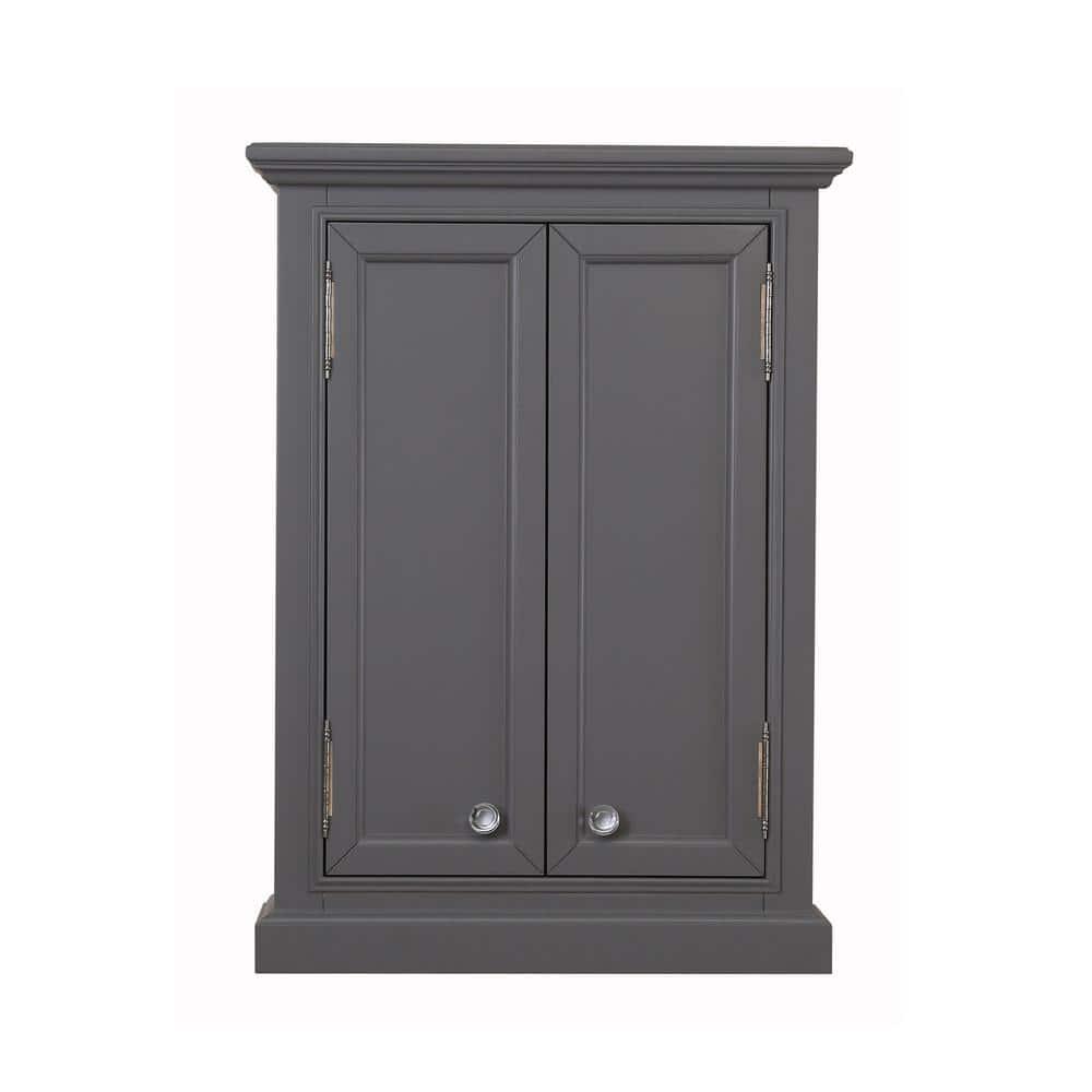 Water Creation Derby 24 in W x 33 in H x 8 in D Bathroom Storage Toilet Topper in Cashmere Grey