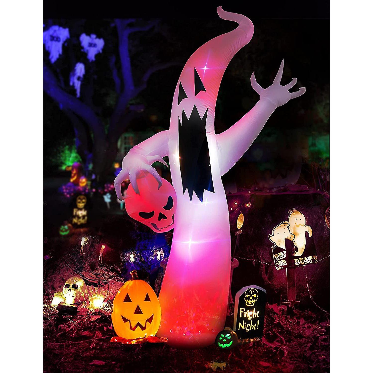 12 Feet Halloween Decorations Outdoor Led Lights Ghost， Halloween Inflatable Hanging Ghosts Outdoor Party/yard/garden Ghost Dcor