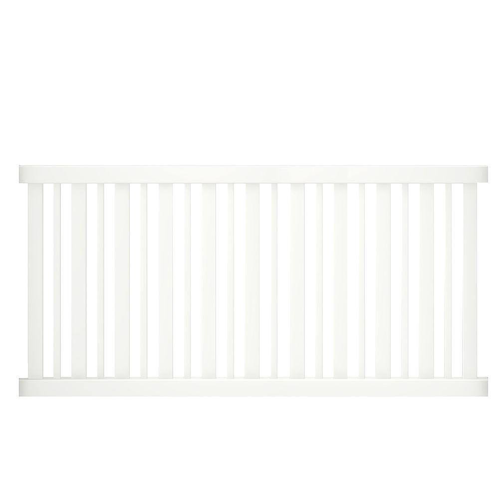 Veranda LaFayette 4 ft. H x 8 ft. W White Vinyl Spaced Picket Fence Panel Kit 128017