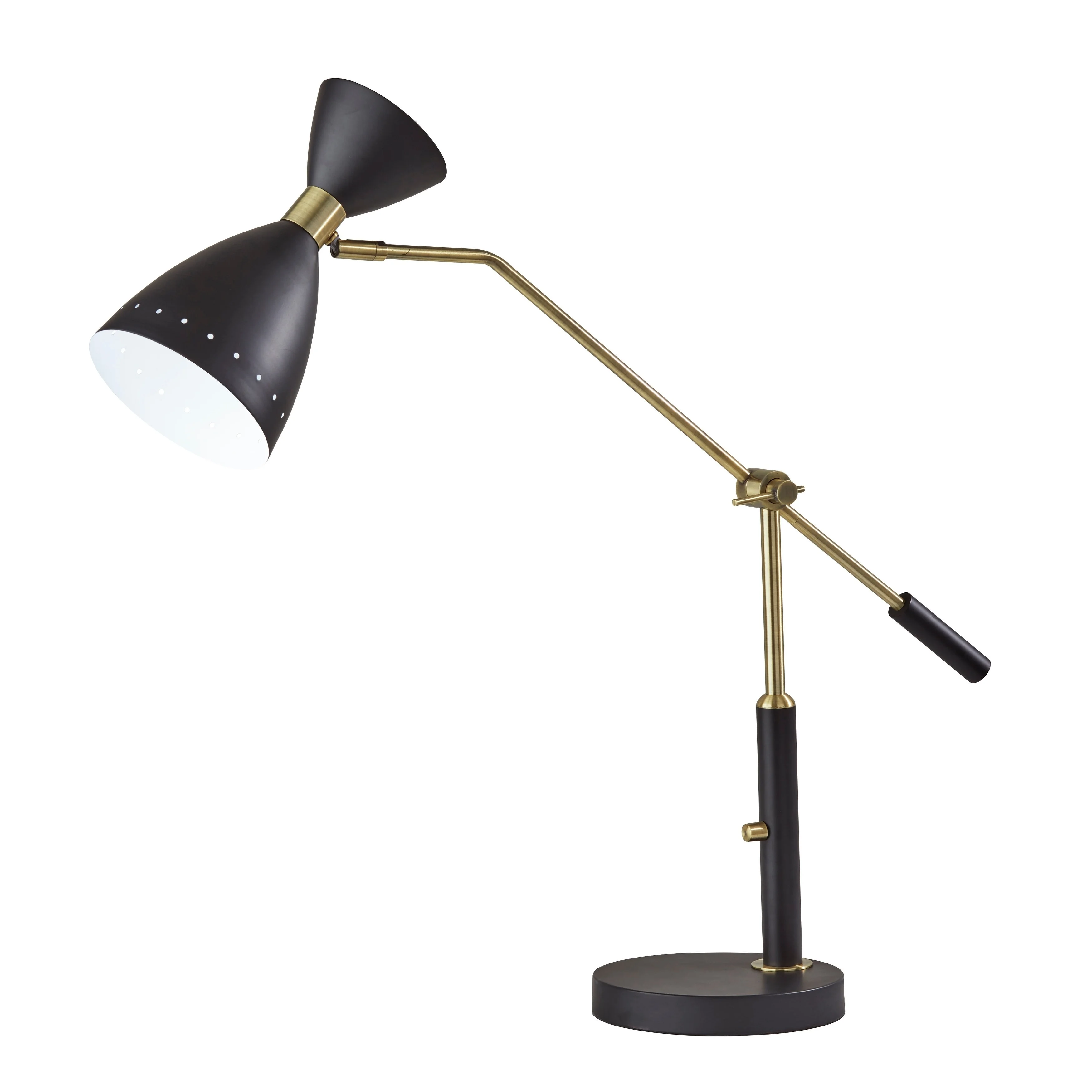 Adesso Black with Antique Brass Adjustable Desk Lamp