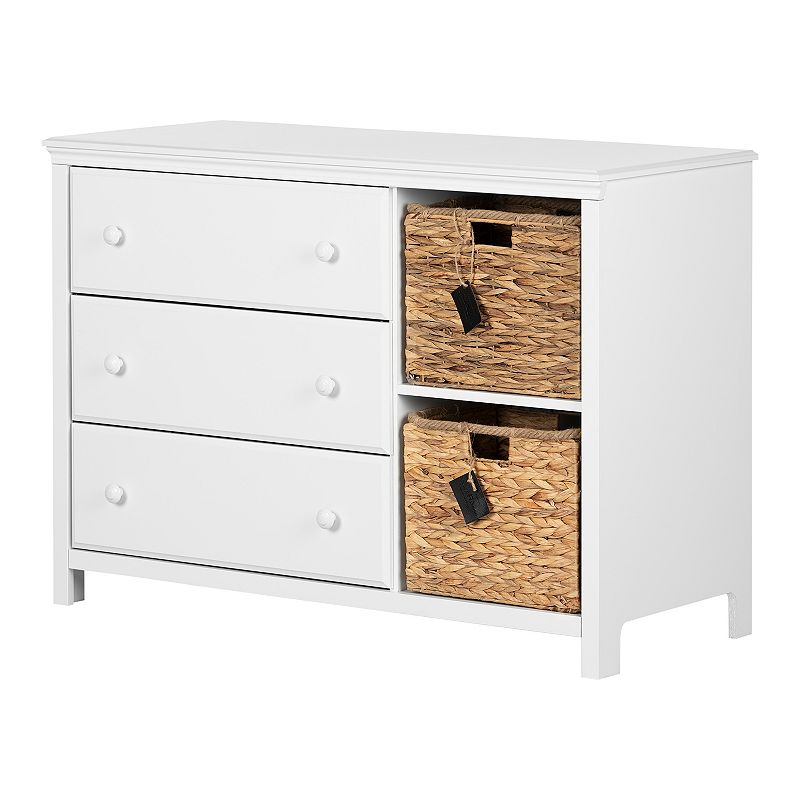 South Shore Cotton Candy 3-Drawer Dresser with Baskets