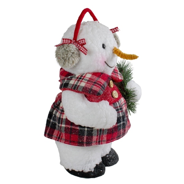 12 Plush Girl Snowman with Ear Muffs Christmas Figure