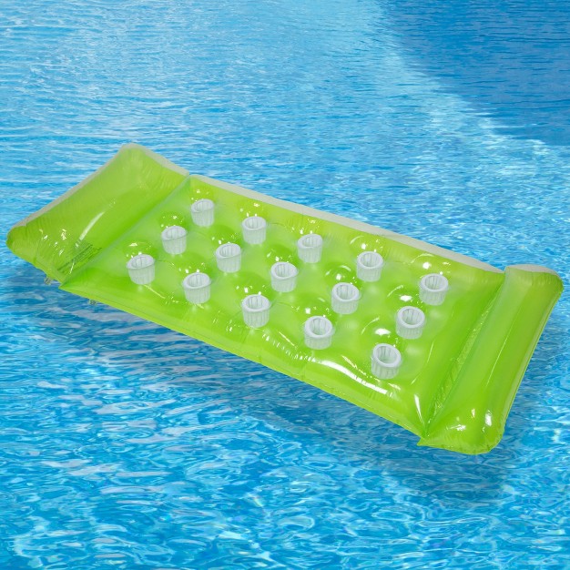 Green Inflatable 15 pocket Swimming Pool Lounge