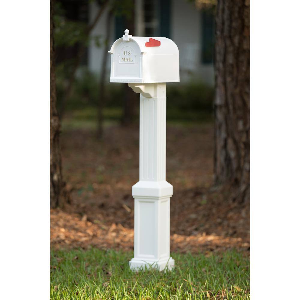 Postal PRO Craftsman Mailbox and Post Kit White PP3400WHM