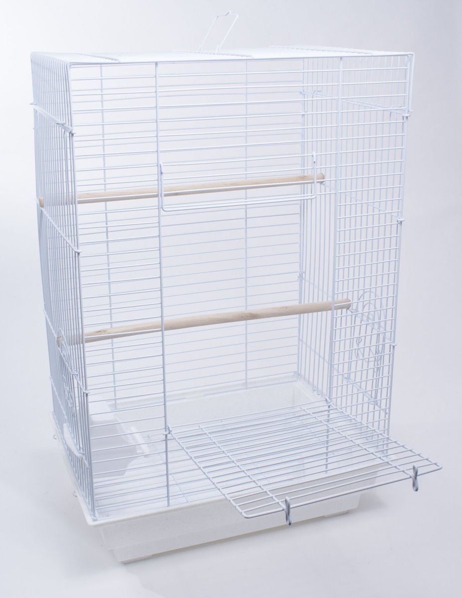 Penn-Plax Medium Bird Kit Square Bird Cage， White