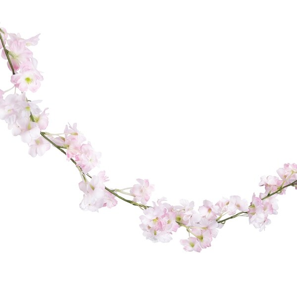 Set of 2 Light Pink Artificial Cherry Blossom Flower Garland Hanging Vine 5.75ft