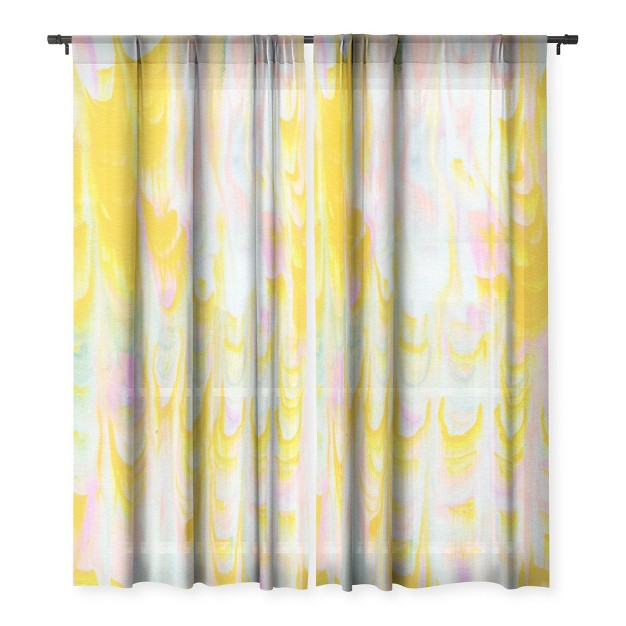 Sunshinecanteen Marbled Pastel Dreams Single Panel Sheer Window Curtain Society 6