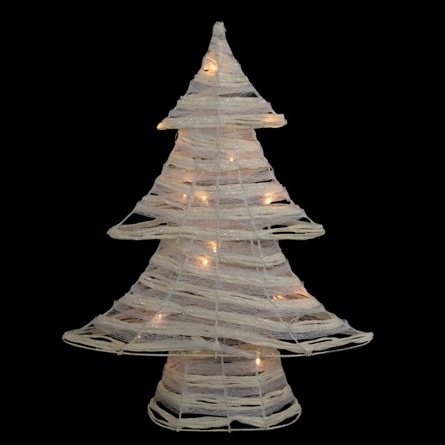 Cream Battery Operated Led Lighted Christmas Tabletop Tree